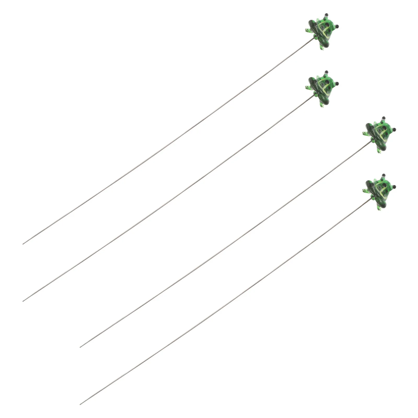 4Pcs Frog Garden Stakes Stainless Steel Outdoor Yard Decor Lifelike Planter Stick Decorative Frog Sculpture for Porch Patio
