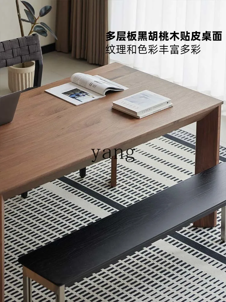 LH workbench restaurant household medieval small apartment rectangular solid wood dining table simple