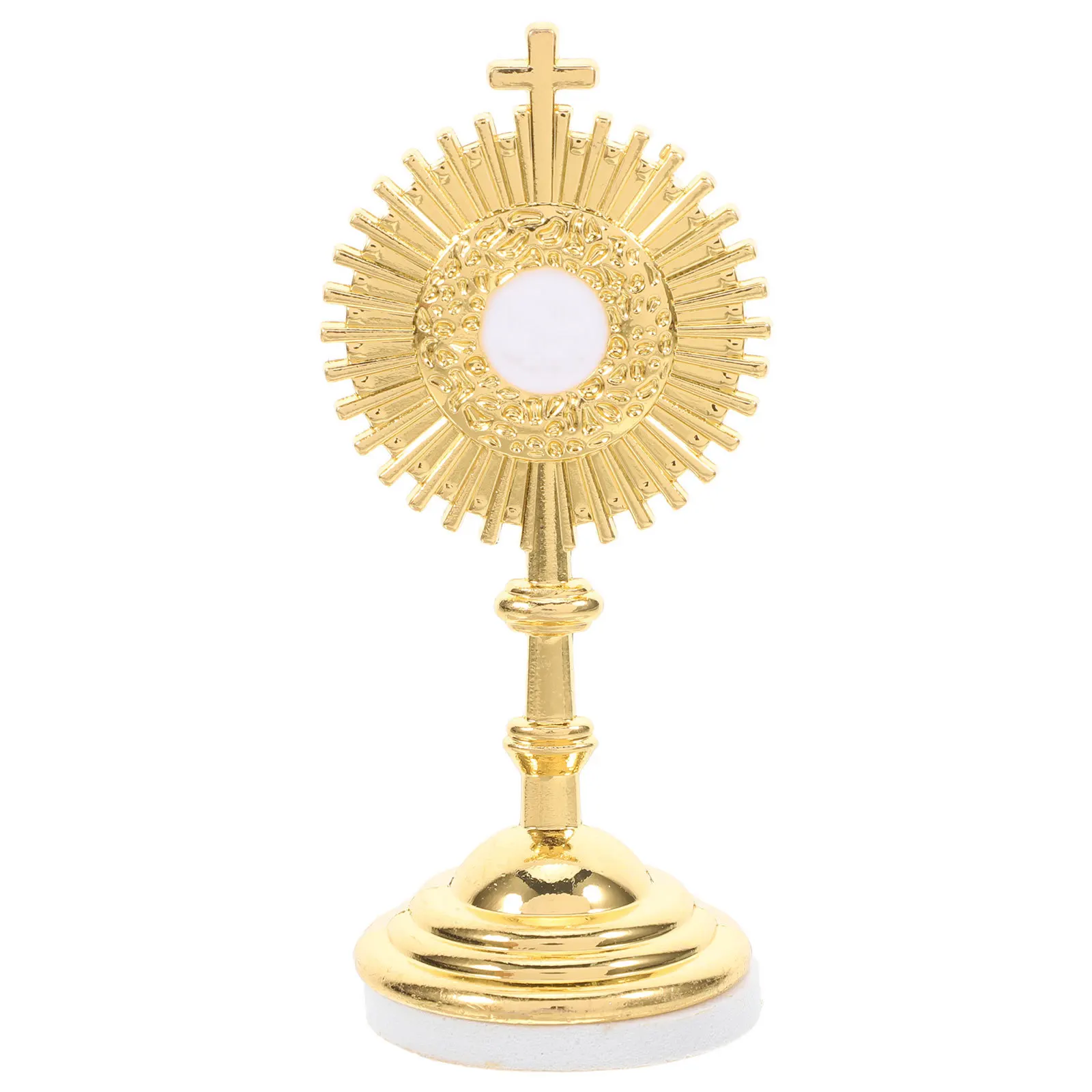 

Elegant Metal Catholic Crucifix Cross Tabletop Stand Religious Decor for Home Church Desktop Catholic Decor Crucifix