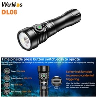 Wurkkos DL08 Dive 3600lm Flashlight Rechargeable Diving Light Rotary Magnetic Switch IP68 Underwater Torch with 21700 Battery