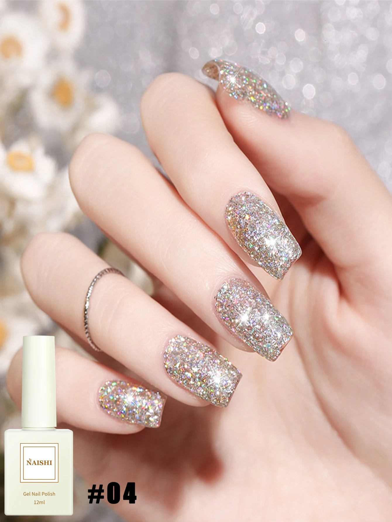 4 Uds 2025 nueva moda decoración de moda para uñas terapia UV brillo colorido lentejuelas de diamante triturado esmalte de uñas en Gel, dura para