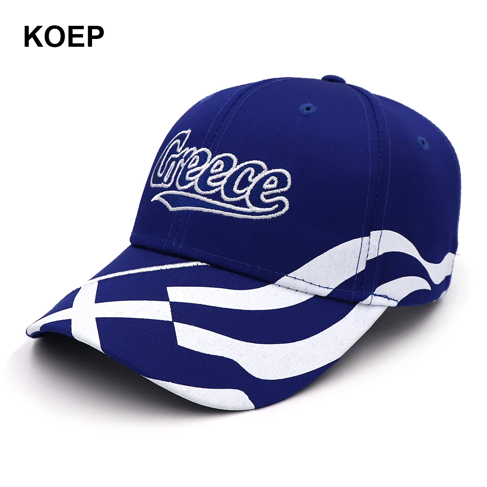 KOEP Wholesale Spring Fashion Baseball Cap Snapback Greece Flag Caps For Women Summer Mesh Trucker Hat Girl Unisex Hip-Hop Hats