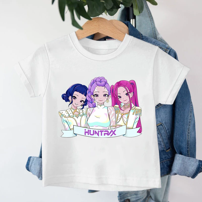 

Toddler Girl Clothes Kpop Demon Hunters Cartoon Tee Shirt Funny Gift for Fans Harajuku Cool Kids T-shirts Summer Tops