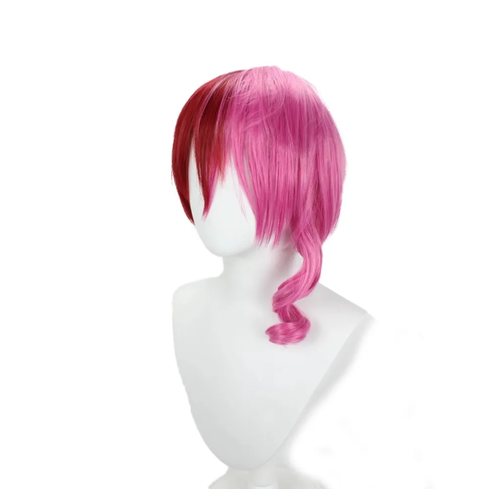 Peruka Cosplay Tekken Alisa Girl Ciemnoczerwona Różowo-Czerwona Dwukolorowa