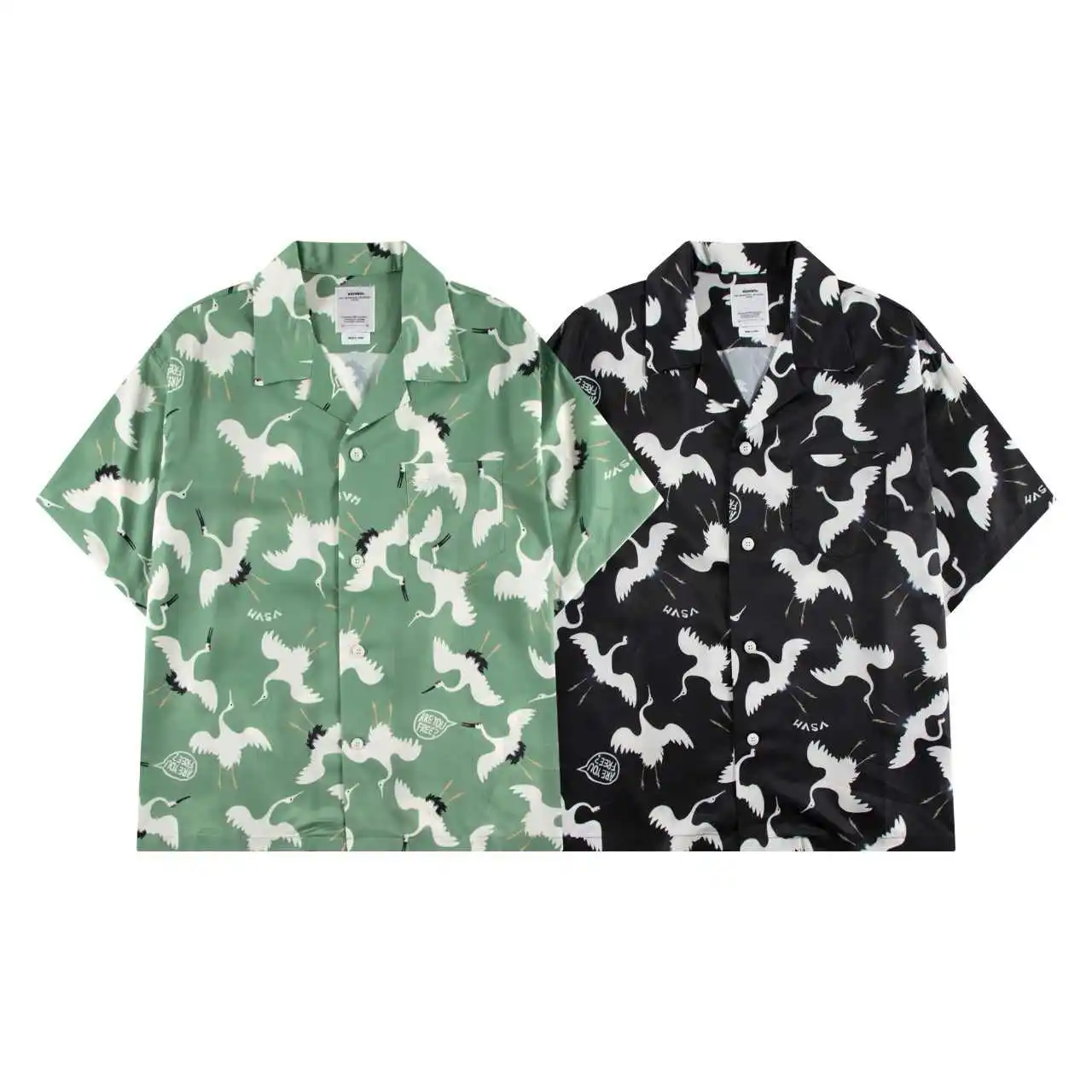 

23SS VISVIMFIL CROSSY Shirt Japanese Trendy Crane Hawaiian Short Sleeved Shirt for Men and Women