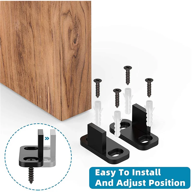 

48X Sliding Barn Door Floor Guides Closet Door Guides Hardware Plastic Simple Floor Wall Mounted Bottom Track Guide