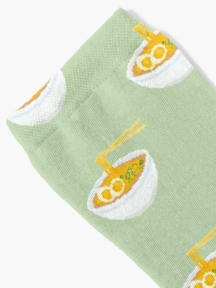 Pixel art noodle bowl Socks short with print happy Heating sock Socks For Girls Men's