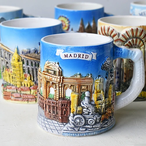 European tourism three-dimensional architecture, Italian Roman ceramics, French mug coffee