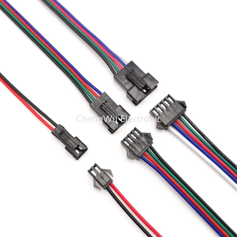 SM2.54 Connector 2/3/4/5/6Pin Plug Cable Adapter Terminal 2-6 Way Easy Fit for Led Strip Male To Female Quick Wire Connector