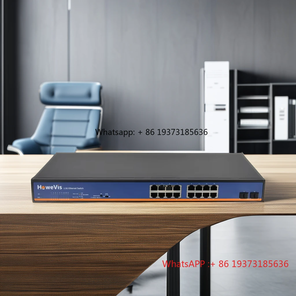 16 Port 2.5G Gigabit Ethernet Unmanaged Switch With 100/1000/2500M Uplink POE QoS VLAN Desktop Installation Functions