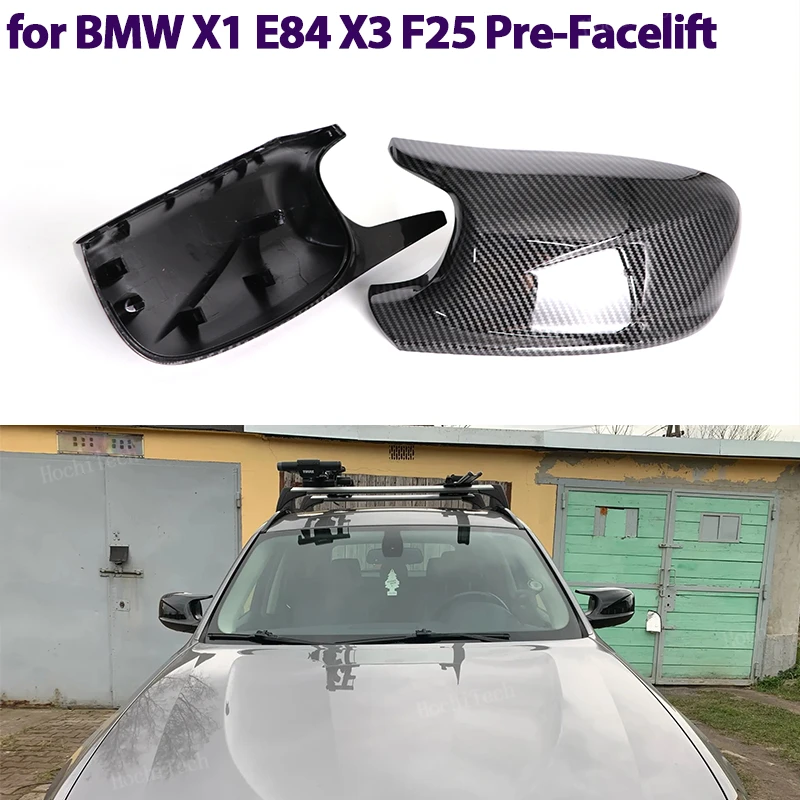

Glossy Black Carbon Pattern Rearview Exterior Side Mirror Caps for BMW X3 F25 X1 E84 Pre-LCI 2010 2011 2012 2013 Case