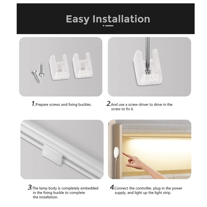 BAAU Sensor LED gabinete cocina luz interruptor automático impermeable armario DIY tira de luz 5M-enchufe de la UE duradero fácil de usar