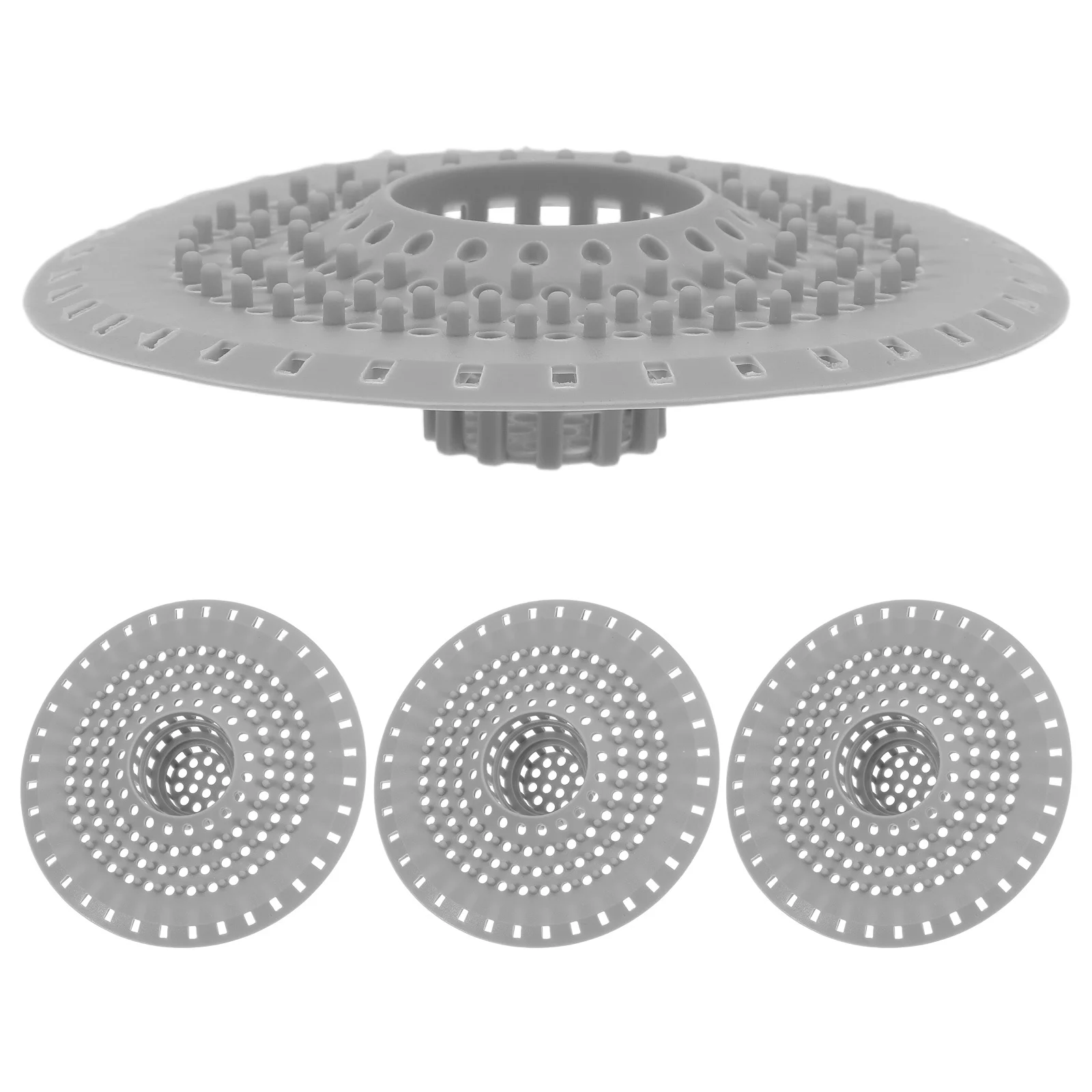 

4pcs Silicone Drain Hair Catcher 5 Inch Collapsible Reusable Shower Bathtub Sink Strainer Universal Fit Bathroom Floor Drain