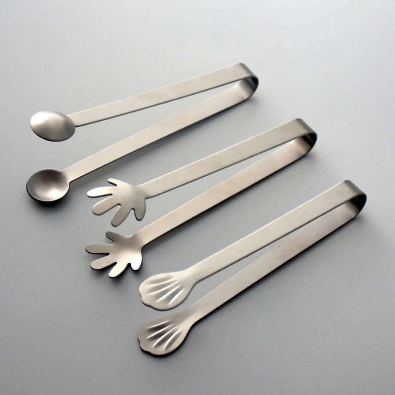 Stainless Steel Ice Cube Clips Sugar Tongs Foods BBQ Clips Ice Clamp Tool Bar Kitchen Serving Tong Kitchen Accessories