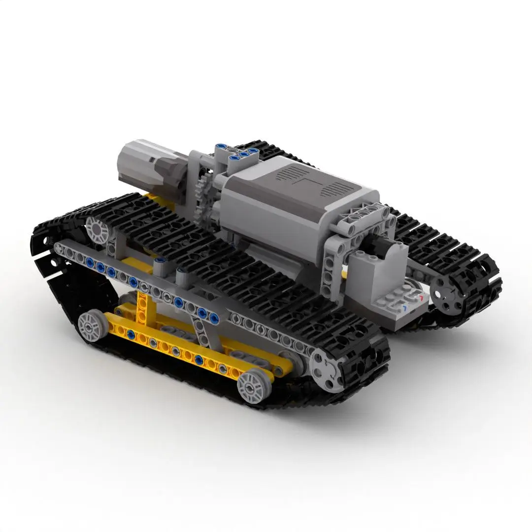 MOC Technic RC Track Crawler, Dual Differential Engine Motor, Electric Mechanical Assembly Model