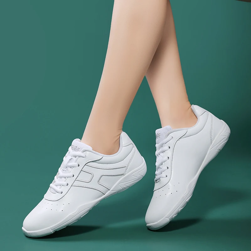 

Dance shoes Cheerleading shoes Children's white modern/jazz/hip-hop dance shoes Competitive aerobics shoes Soft soled fitness sh