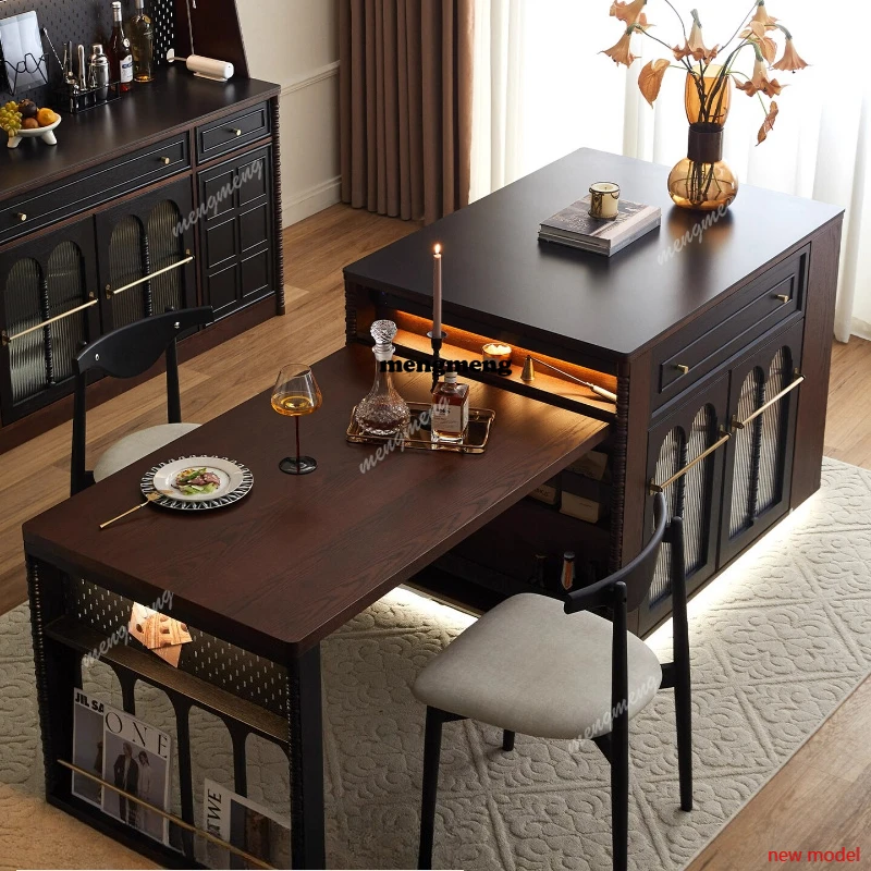 

F182 Wood Modern Dining Table Conference Kitchen Side Luxury Extending Wall Dining Table Console Space Saving Mesa Home Furnitur
