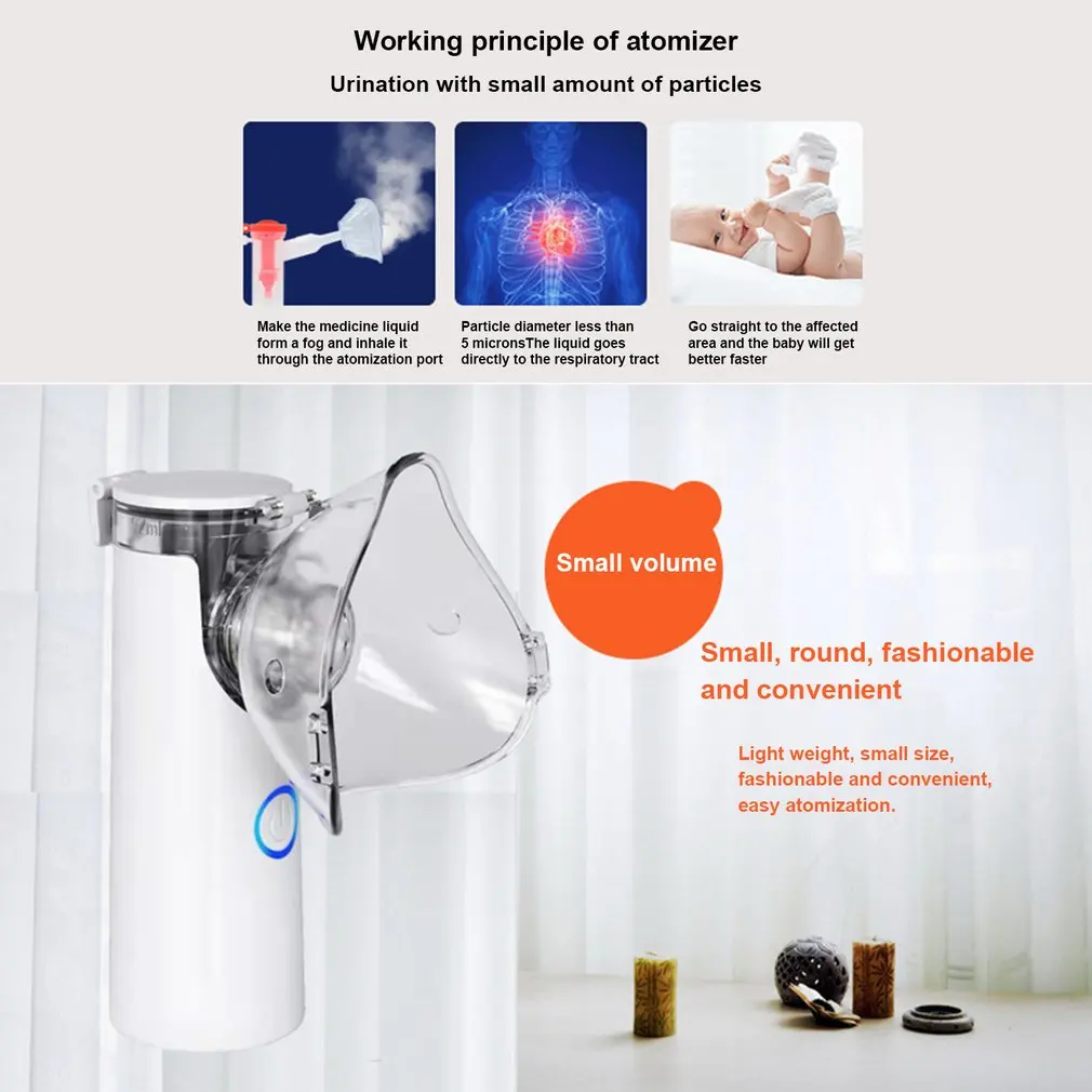 Portable Nebulizer Machine Handheld Atomizer Nebuliser Inhalator Adult Children Silent Inhaler Humidificador Nebulizador Portati