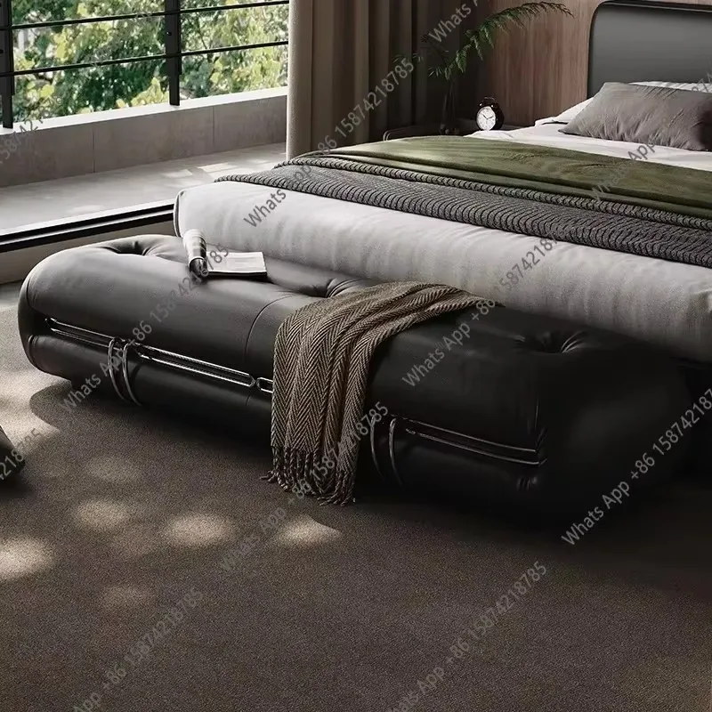 66 S Master Bedroom End Stool Sofa Bed Bed High-end Leather Minimalist Living Room Stool Home Bench