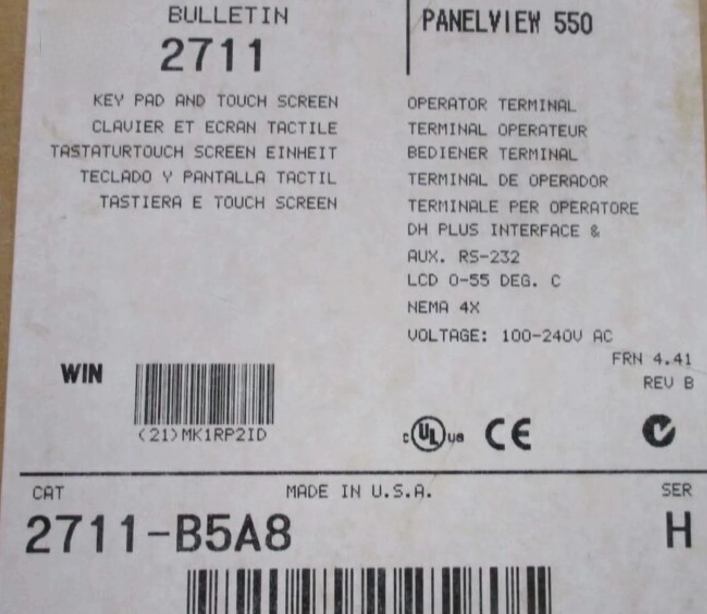 2711-B5A8 Nova ENTREGA RÁPIDA Selada de Fábrica 1 PCS