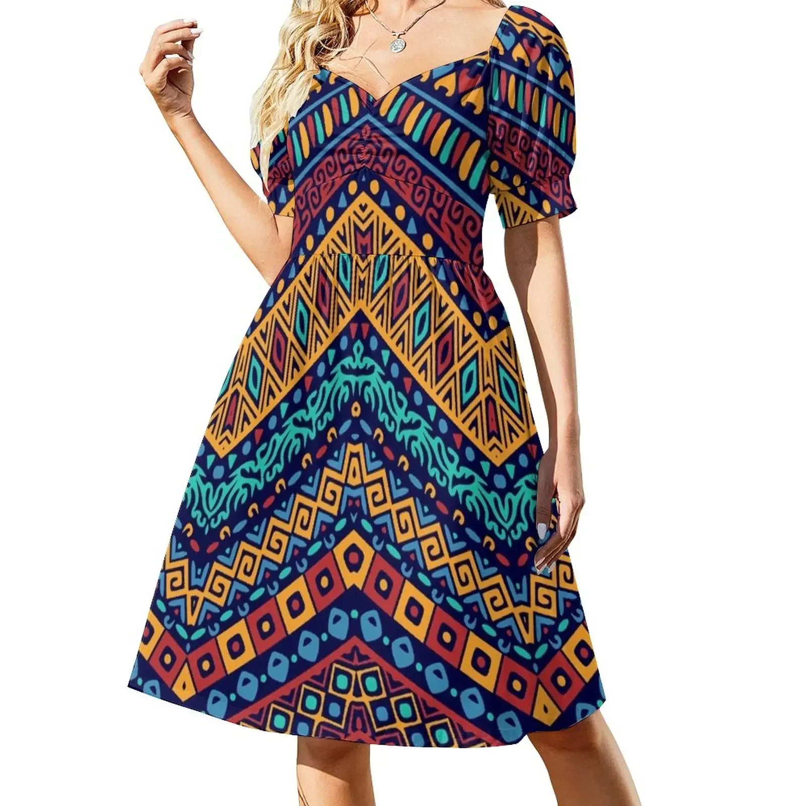 Kente Cloth Sleeveless Dress Women's summer skirt long sleeve dresses long dress women Dress