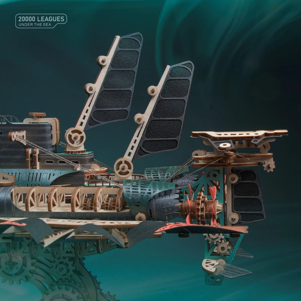 Twenty Thousand Miles Under The Sea 3D-Puzzle DIY Holz Steampunk Luftschiff Beliebte Montage Modellbausätze Erwachsene Kinder Handgefertigtes Spielzeug