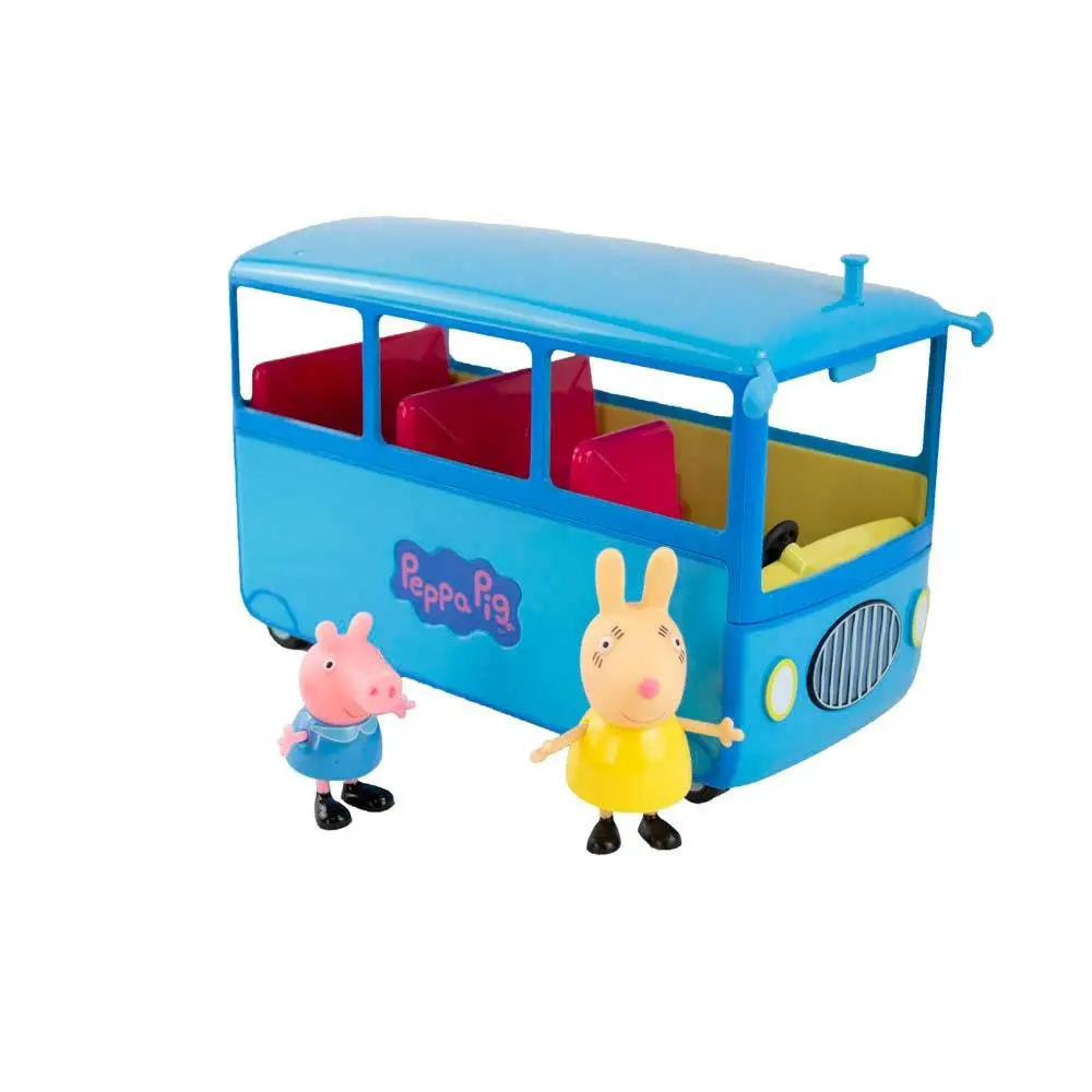 Peppa Pig Grandpa Pig's Train Track Set School Bus Playground Swing Slide Kitchen Bathroom Bedroom Living Room Twin Figure Pack