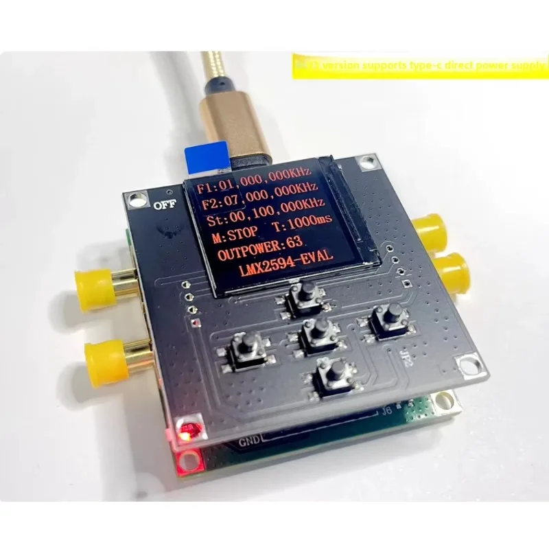 LMX2595 phase-locked loop development board 10M-19GHZ supports swept TYPE-C power supply, high frequency SMA