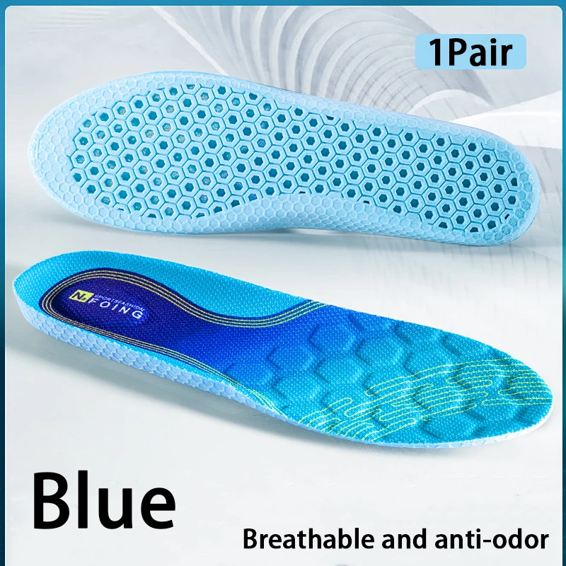 Men Women Breathable Sports Insoles Summertime Odor Control Insole Elastic Shock Absorbing Sole Outdoor Running Insoles 1Pair