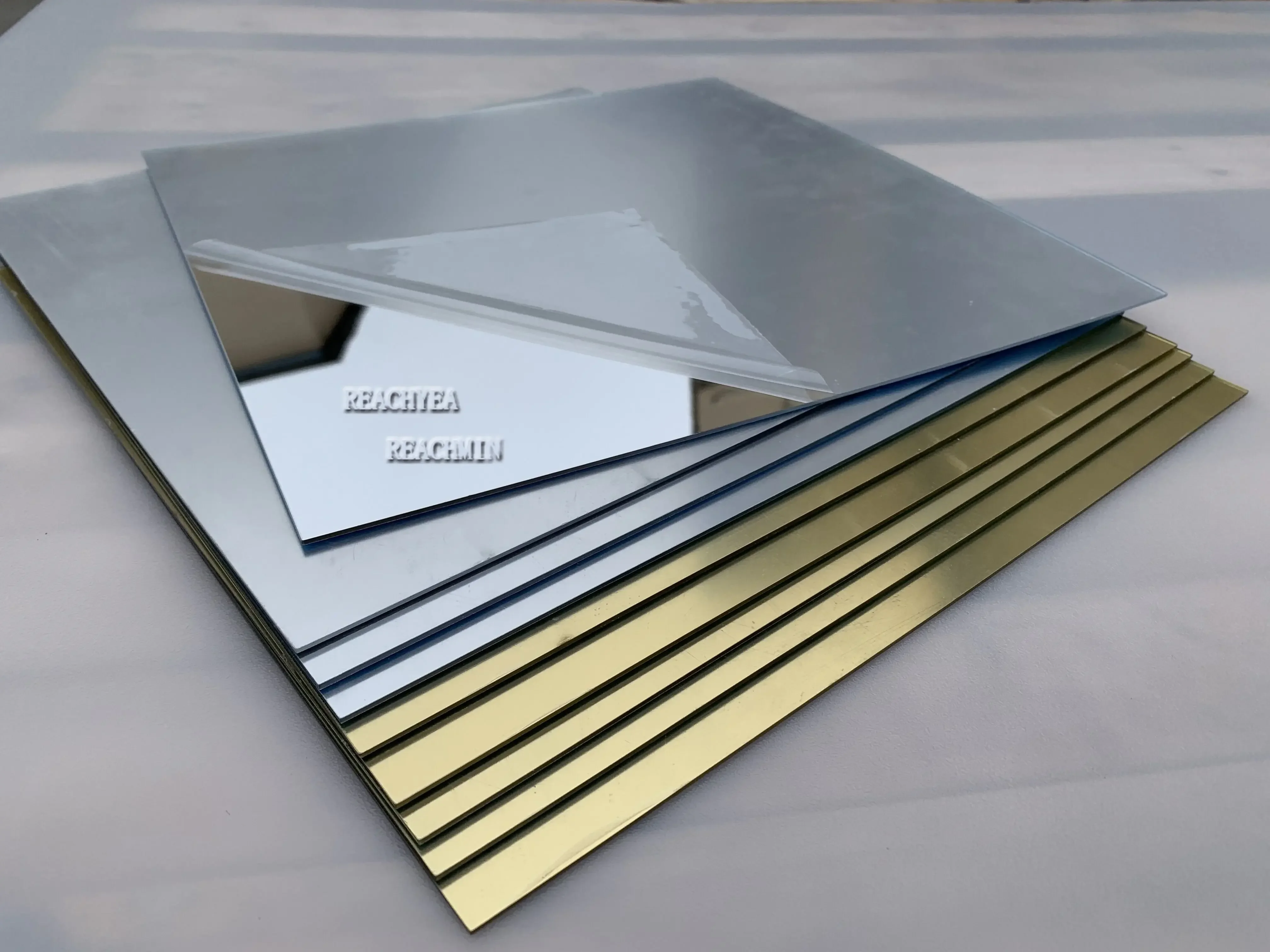 5PCS 300x300MM Acrylic Gold Mirror Square Sheet Plastic Pier Glass Hotel Decorative Lens Plexiglass Not Easy To Broken 2MM