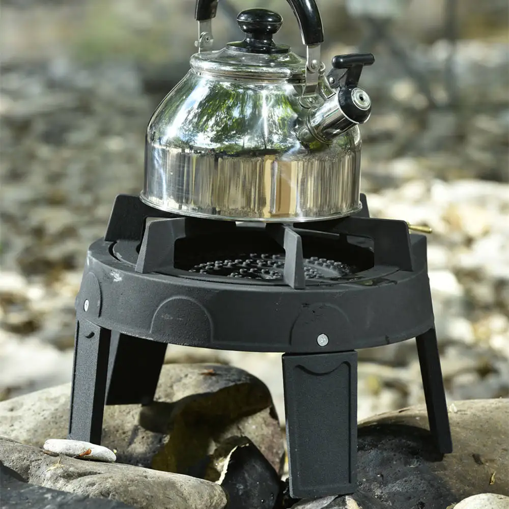 

Газовый гриль-барбекю Camp Grill из чугуна для приготовления на открытом воздухе, для кемпинга, с одной конфоркой