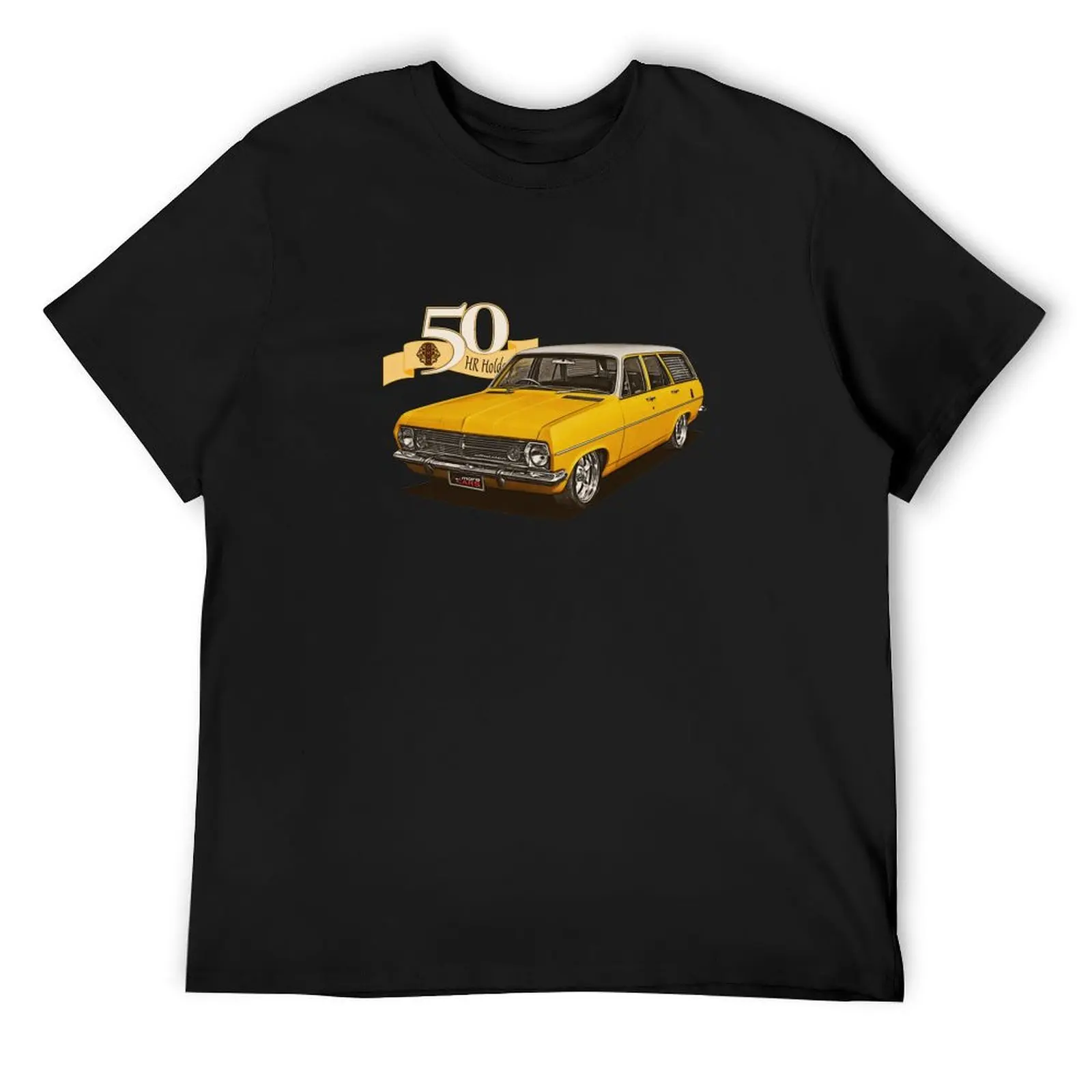 

HR Holden Station Wagon - 50th Anniversary - Yellow & White T-Shirt vintage anime t shirts workout shirts for men