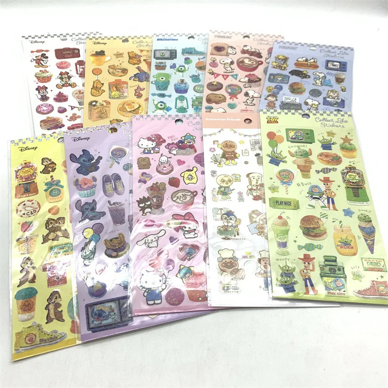 18pcs/lot Disney Mouse Stitch Laser Stickers Kawaii Bear Dog Scrapbooking DIY Diary Decorative Sticker Album Stick Label