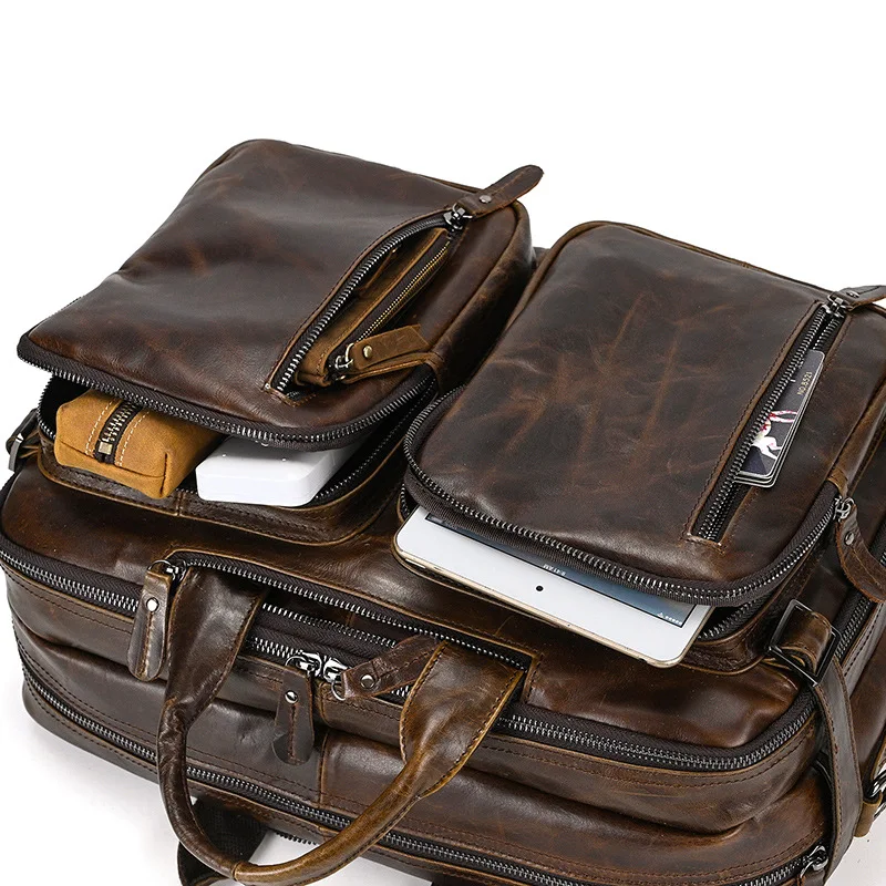 Valigette da uomo retrò Pendolarismo all'aperto Valigette da lavoro multifunzionali Borse in pelle per il tempo libero Портфель MHGWB