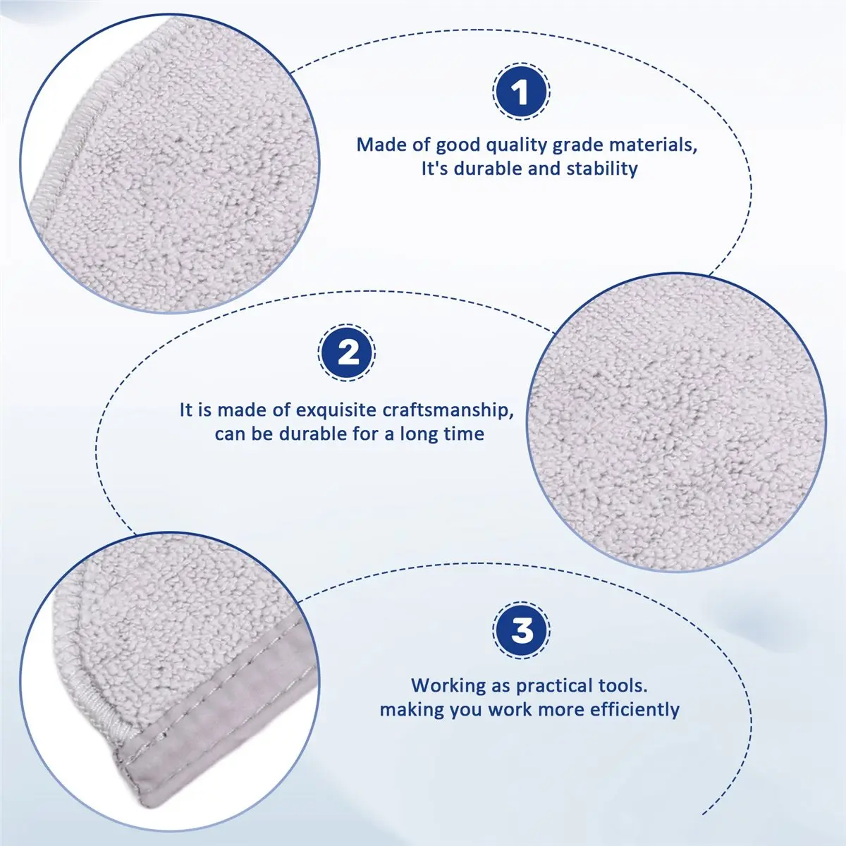 

(A25M) For Roidmi EVE MAX Robotic Vacuum Cleaner Washable Left & Right Side Mop /Rags Replaceable Washable