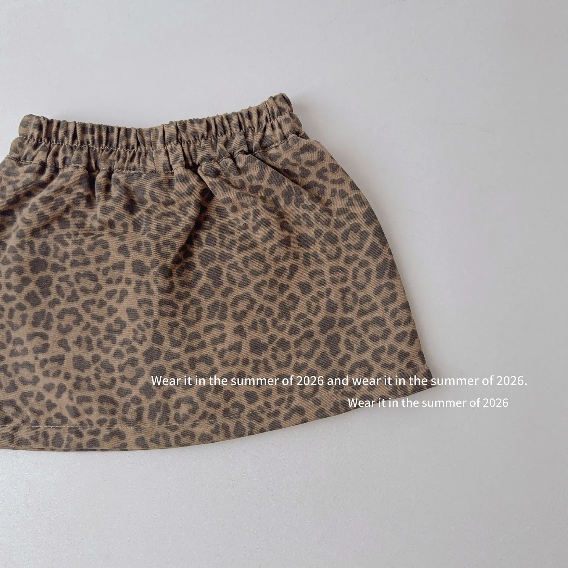 Girls skirt children's fashion leopard print skirt 2026 new A-shaped skirt girls super cool elastic waist