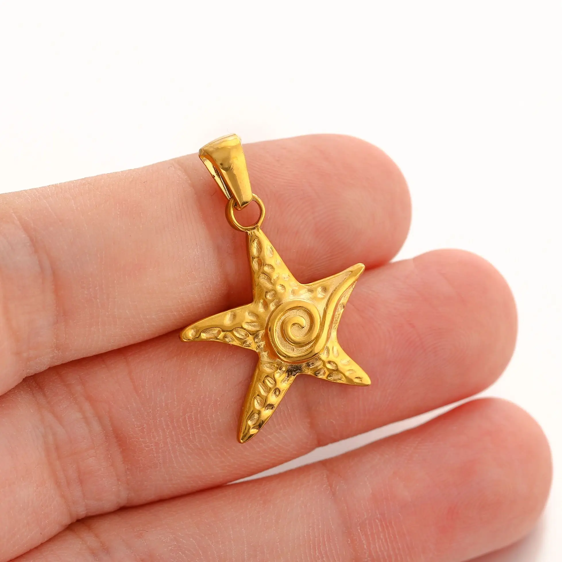 Sun/Cross/Whale Fish Tail/Starfish Charms for Jewelry Making Stainless Steel Animal Pendants Dangle Diy Necklace Supplies