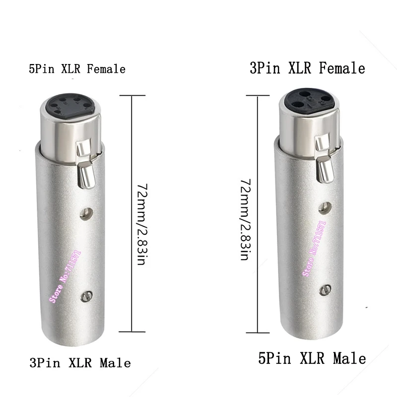 3Pin ชาย 5 พินหญิง XLR อะแดปเตอร์เชื่อมต่อ 5Pin หญิง 3 ขาชาย Xlr Connector อะแดปเตอร์ 3 5 Pin XLR ชายหญิงปลั๊กซ็อกเก็ต