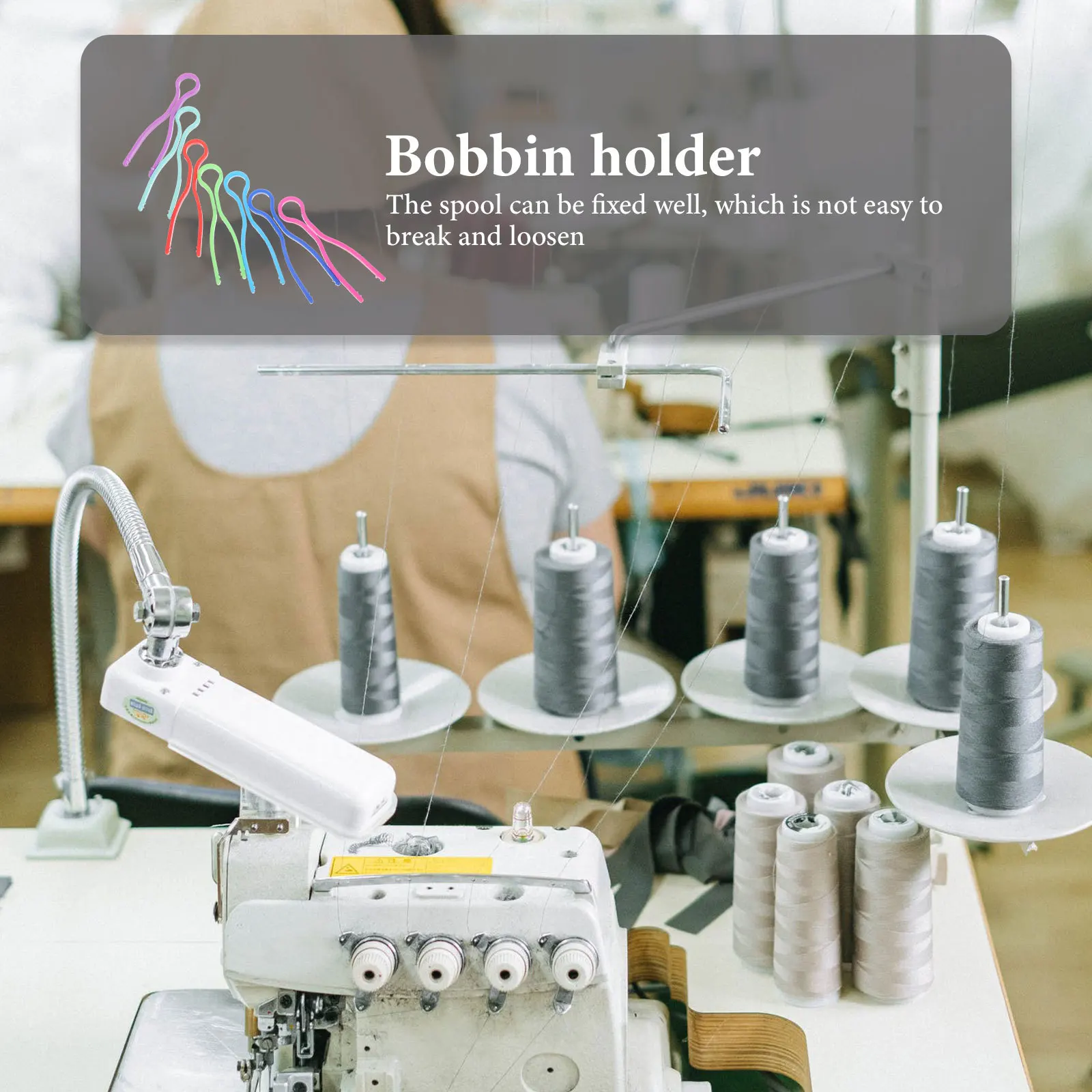 

50pcs Bobbin Clips Plastic Bobbin Holders For Sewing Thread Organizers Thread Spool Tool Quilting Accessories Sewing Machine