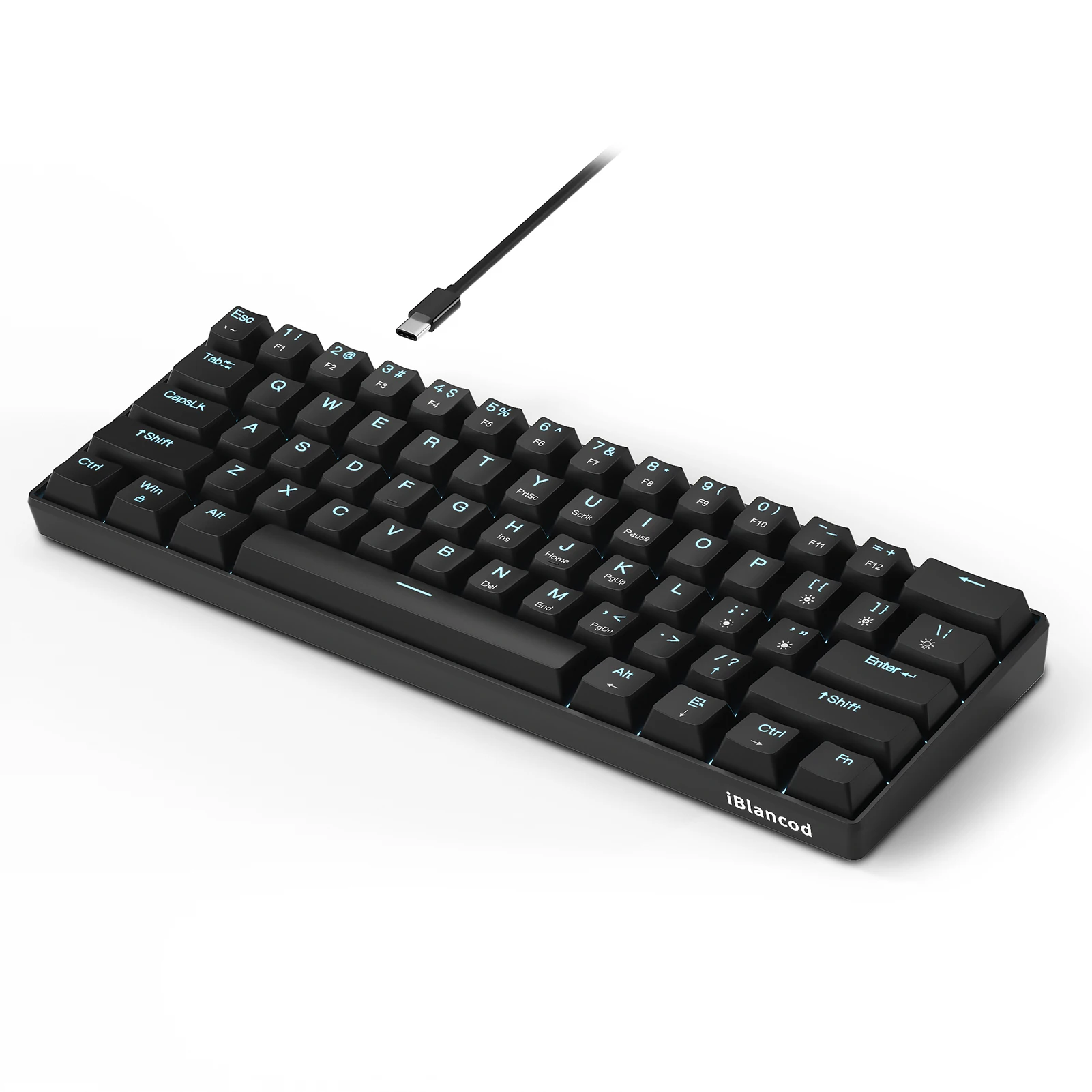 OUTEMU USB Wired 61-key Mechanical Keyboard LED Backlit Supports hot swap Blue Switch / Red Switch
