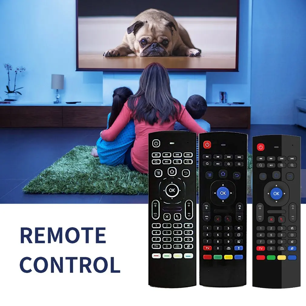 MX3-ratón inalámbrico inteligente, dispositivo con Control remoto, versión retroiluminada por voz, T3, RF, 2023