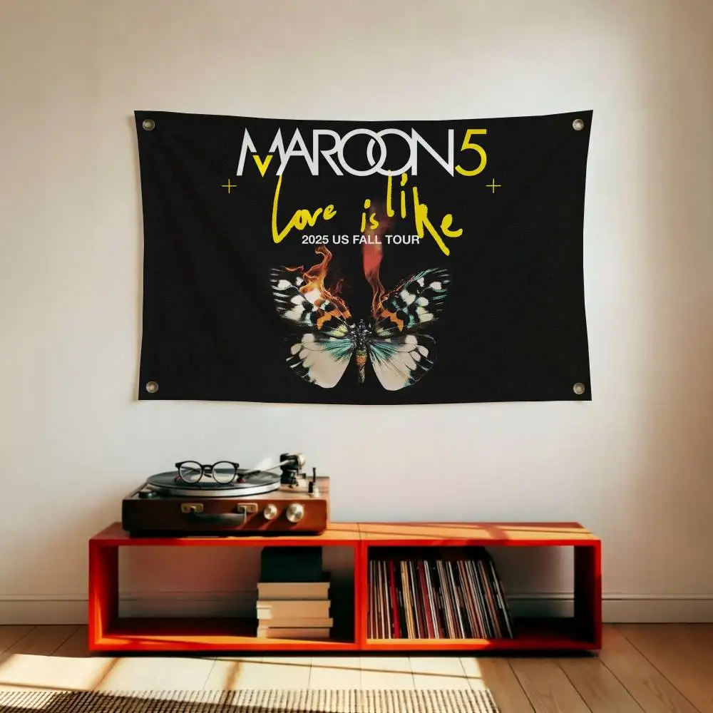 Hot Rock Band M-Maroon 5 Flags Wall Hanging Tapestry Outdoor Garage Room Decorative flag Background Blanket