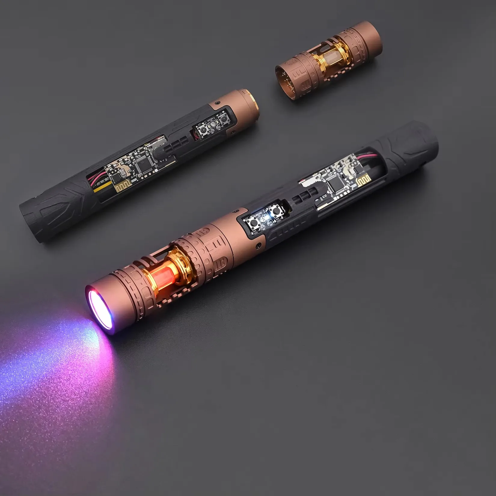 DarkHunter TXQSTUDIO RGB Heavy Dueling NoePixel Sword Smooth Swing Metal Hilt Lightsaber Control Colors Change Cosplay FOC