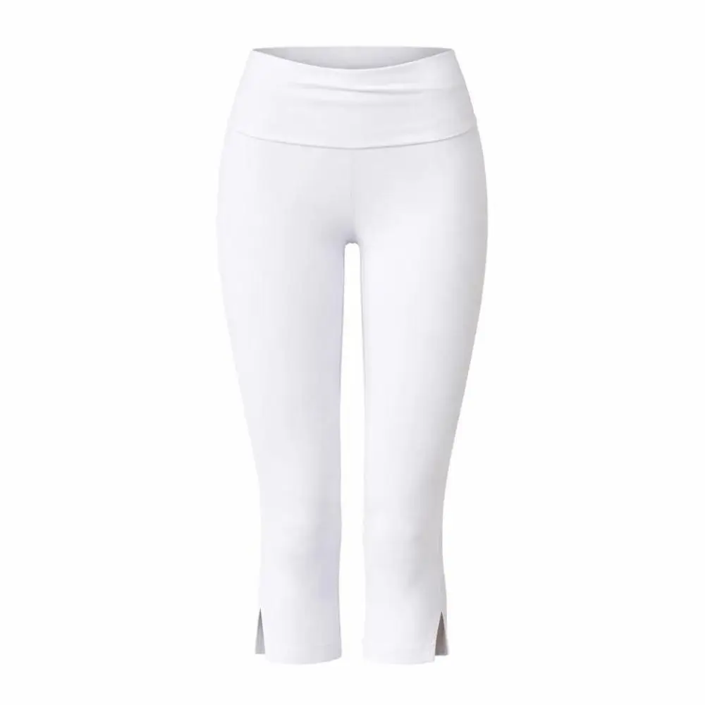 High Waisted High Waisted Capri Pants Slim Fit Stretchy High Waist Leggings Solid Color Cropped Length Capri Leggings