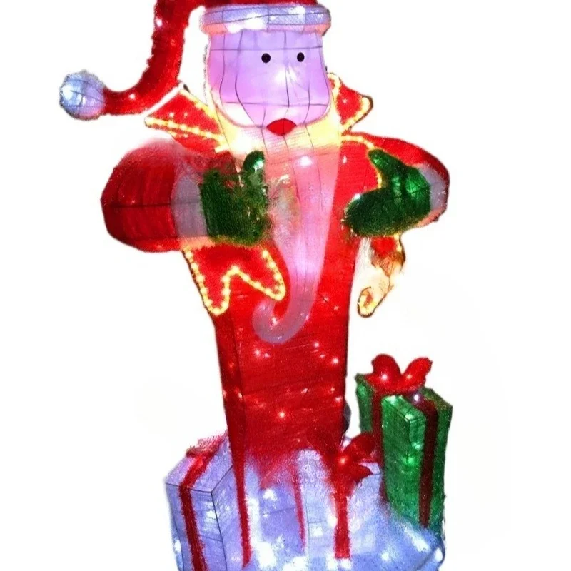

Mr. Christmas snowman, Santa Claus, luminous Christmas decoration, outdoor decoration, wrought iron