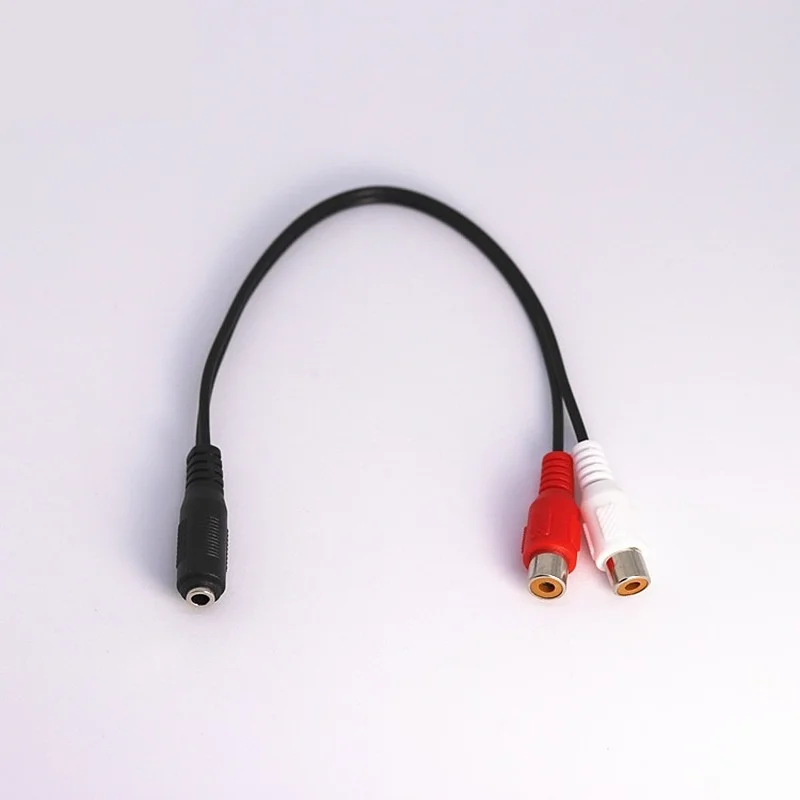 Universal 3.5mm Stereo Audio Female Connector Jack To 2 RCA Female Socket To Headphone 3.5 Y Adapter Cable Q1