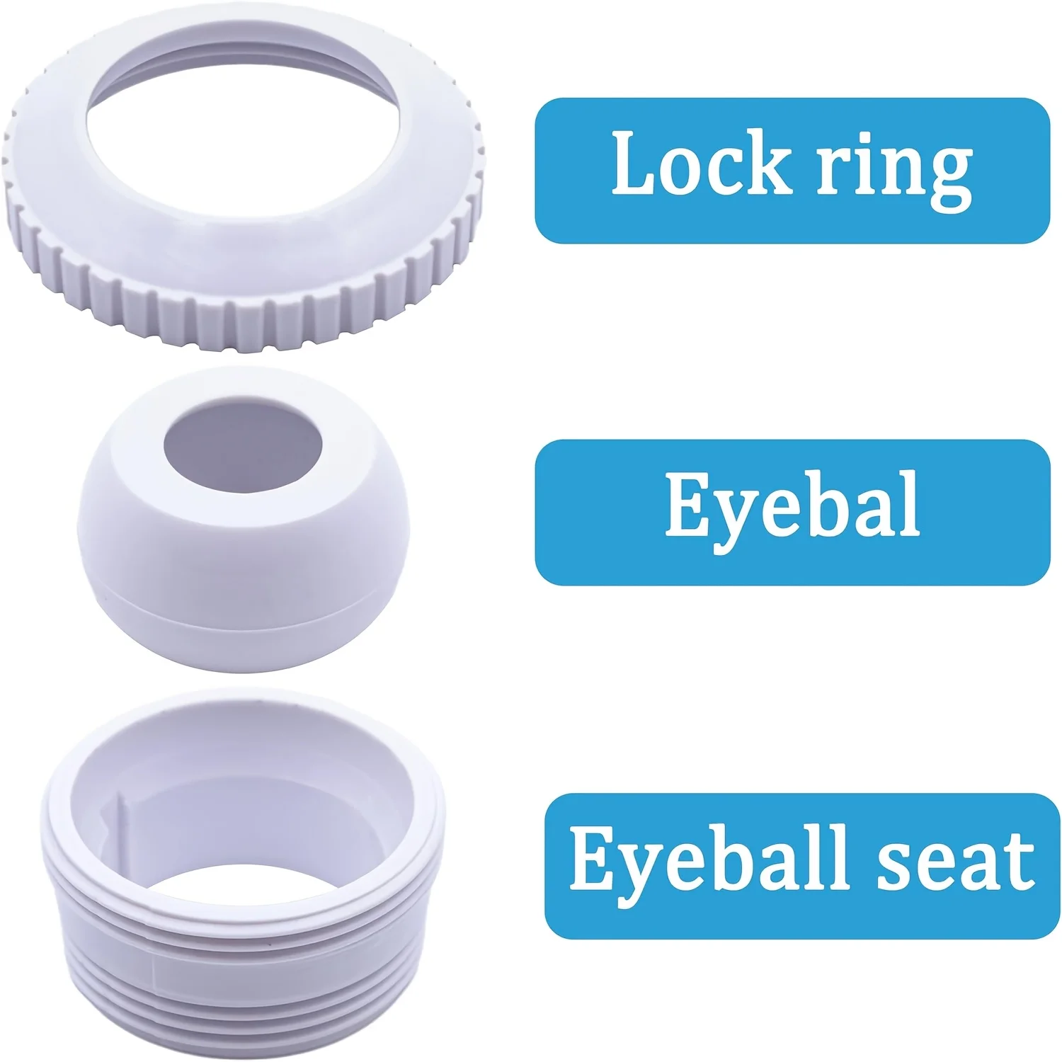 Spray nozzle assembly, reflux joint, directional water flow spherical inlet spray nozzle assembly for swimming pools