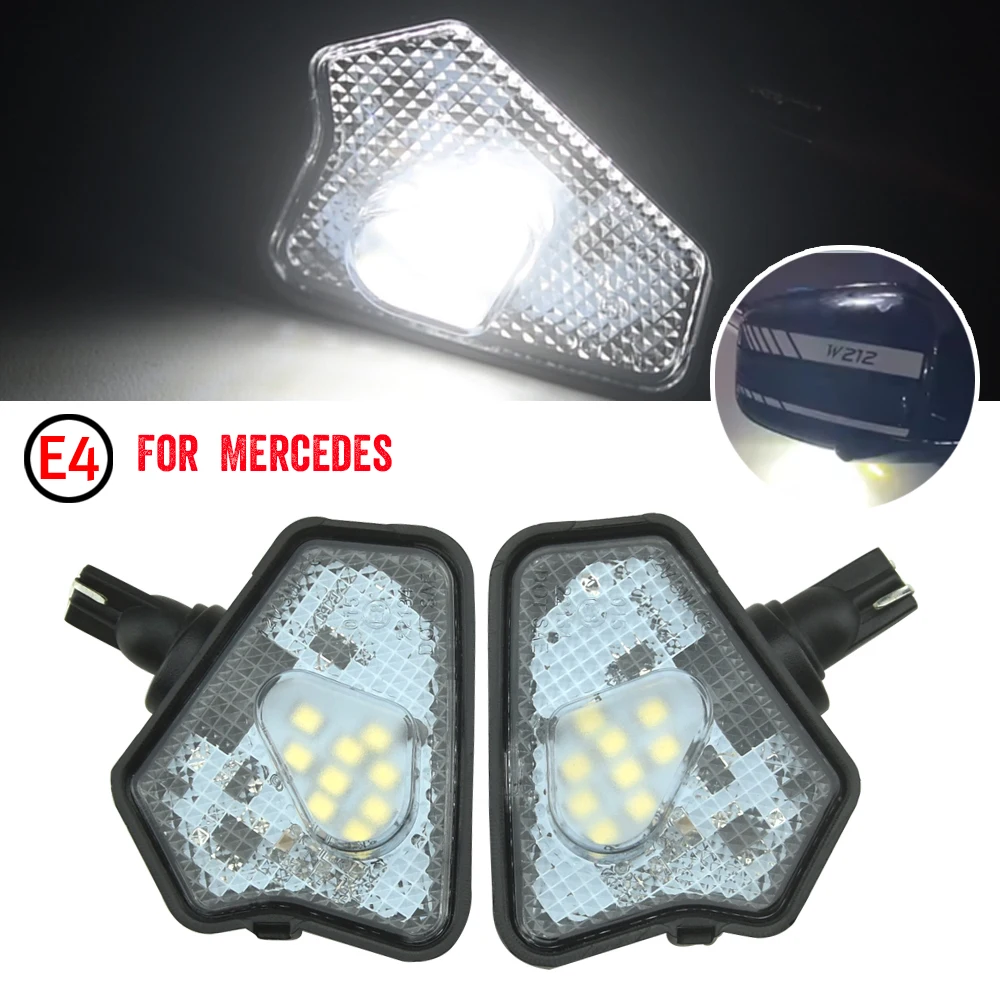 

Pair/Set CANbus Led Under Side Mirror Puddle Light for Mercedes Benz A B C E CLA GLA GLK S Class W176 W204 W212 W246 X164 White