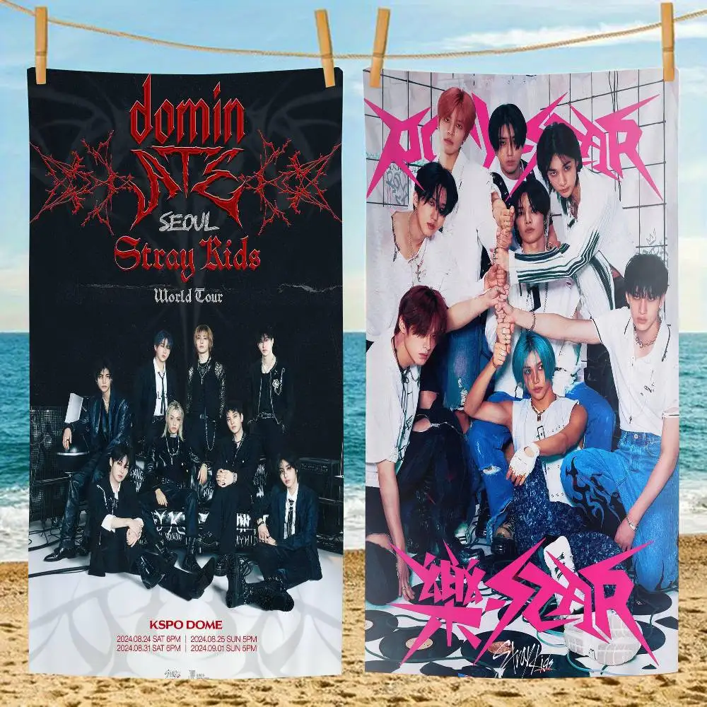 

1PC S-Stray K-Kids Kpop Big Microfiber Beach Towels Quick Dry Towel Sand Beach Towels Pool Towel For Travel Swim Pool Yoga