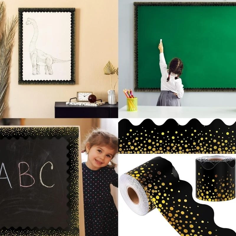 Золотая фольга точка граница отделка наклейка на границу доски 59 футов границы доски объявлений